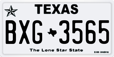 TX license plate BXG3565