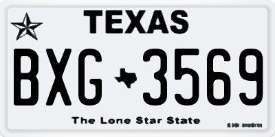 TX license plate BXG3569