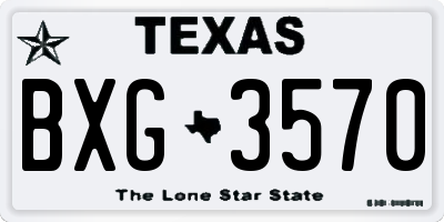 TX license plate BXG3570
