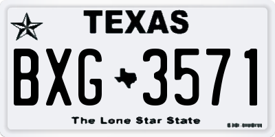 TX license plate BXG3571