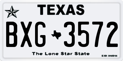 TX license plate BXG3572