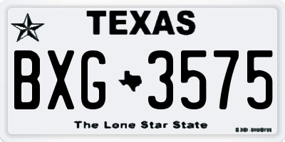 TX license plate BXG3575