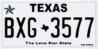 TX license plate BXG3577