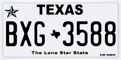 TX license plate BXG3588