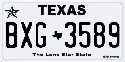 TX license plate BXG3589