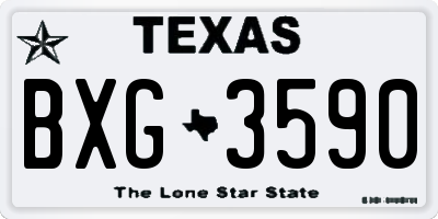 TX license plate BXG3590