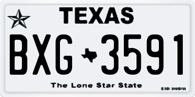 TX license plate BXG3591