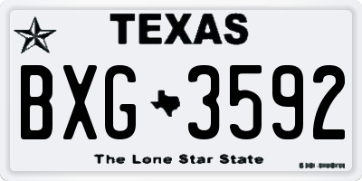 TX license plate BXG3592