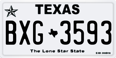 TX license plate BXG3593