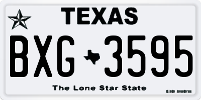 TX license plate BXG3595