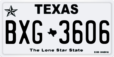 TX license plate BXG3606