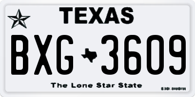 TX license plate BXG3609