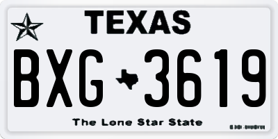 TX license plate BXG3619