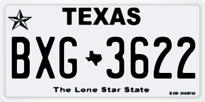 TX license plate BXG3622