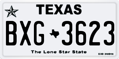 TX license plate BXG3623