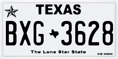 TX license plate BXG3628