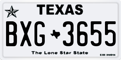TX license plate BXG3655