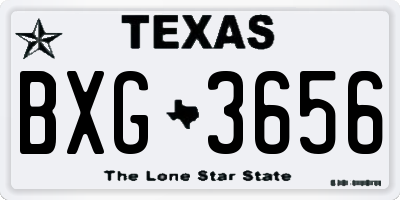 TX license plate BXG3656