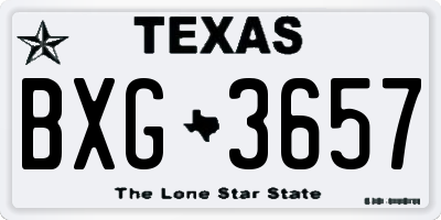 TX license plate BXG3657