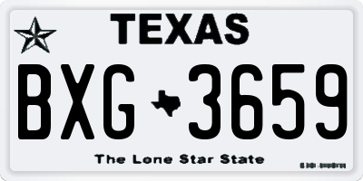 TX license plate BXG3659