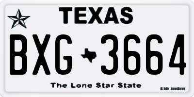 TX license plate BXG3664