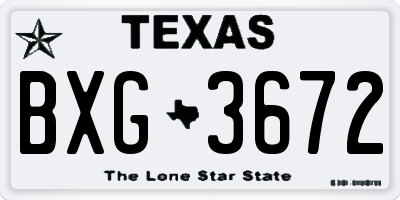 TX license plate BXG3672