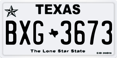 TX license plate BXG3673