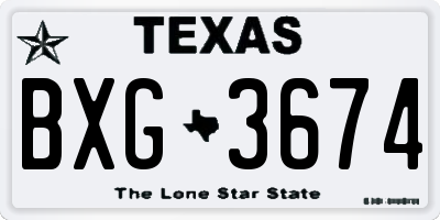 TX license plate BXG3674