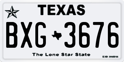 TX license plate BXG3676