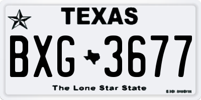 TX license plate BXG3677