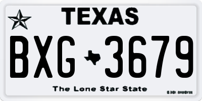 TX license plate BXG3679