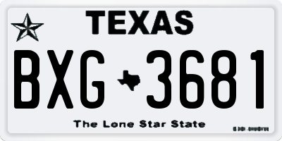 TX license plate BXG3681