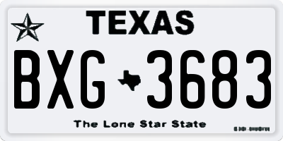 TX license plate BXG3683