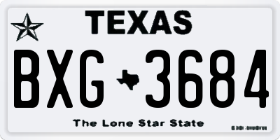 TX license plate BXG3684