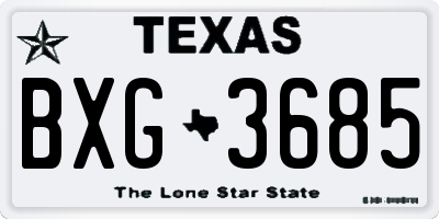 TX license plate BXG3685