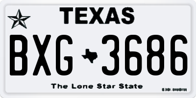 TX license plate BXG3686