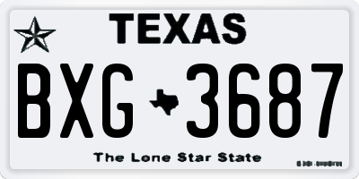 TX license plate BXG3687