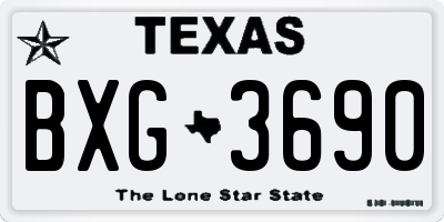 TX license plate BXG3690
