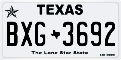 TX license plate BXG3692