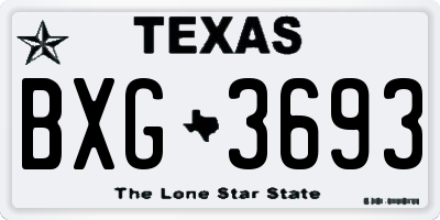 TX license plate BXG3693