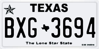 TX license plate BXG3694