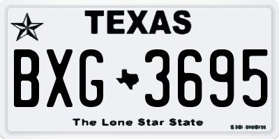TX license plate BXG3695