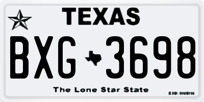 TX license plate BXG3698