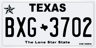 TX license plate BXG3702