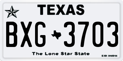 TX license plate BXG3703