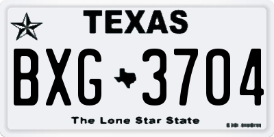 TX license plate BXG3704