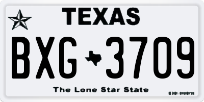 TX license plate BXG3709
