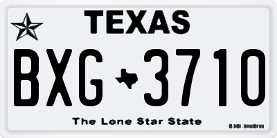 TX license plate BXG3710