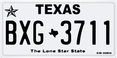 TX license plate BXG3711