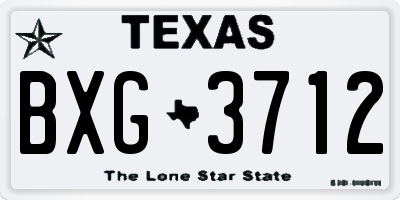 TX license plate BXG3712